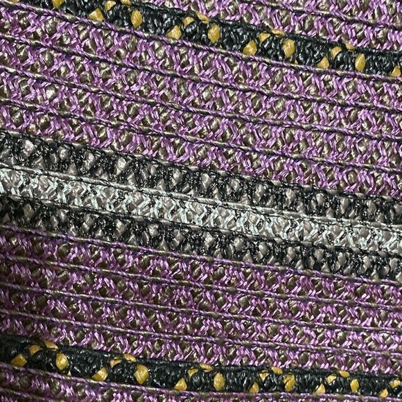 ERIC JAVITS New York purple straw shoulder bag EUC - Picture 5 of 14